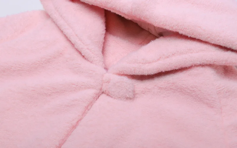Kawaii Macaroon цвета женские Зимние флисовые теплые длинные пальто Верхняя одежда с длинным рукавом пальто с капюшоном милые