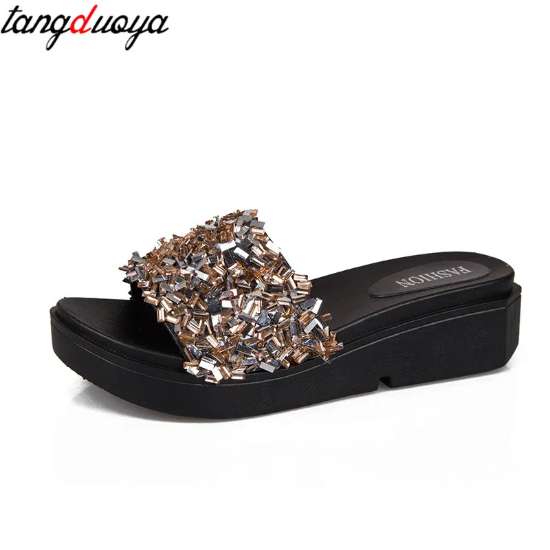 Летняя женская обувь Тапочки на платформе Женские сандалии Вьетнамки Пляжные