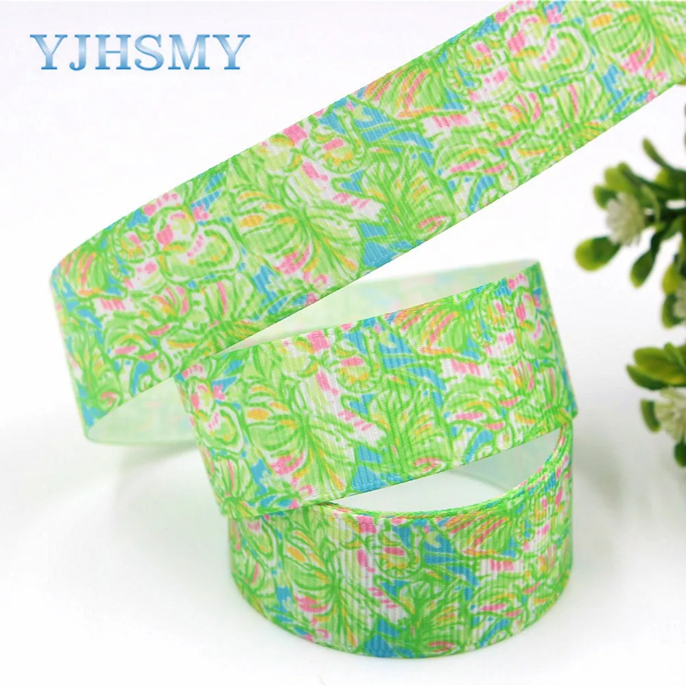YJHSMY D-171208-448 10 ярдов 22 мм цветы напечатаны grosgrain ленты DIY ручной работы аксессуары