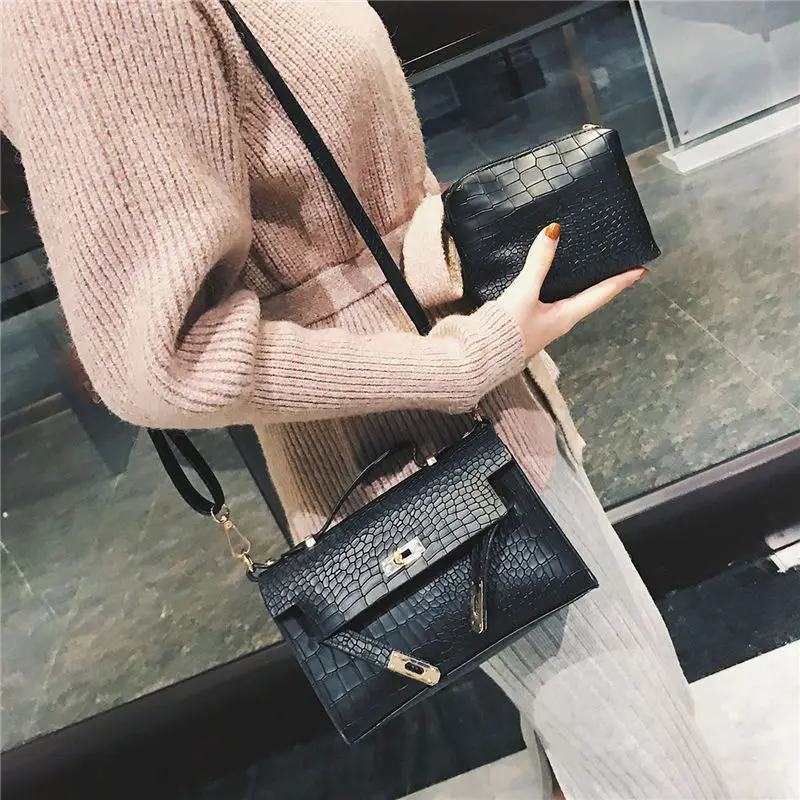 New 2019 Fsshion Alligator Purses Handbags Luxury Women Messenger Bags Handbag Shoulder Bag Clutch Purse Sac A Main HB501 | Багаж и сумки