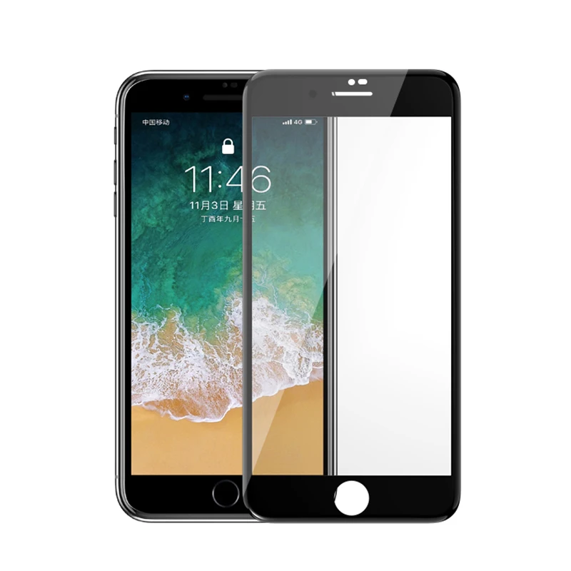 HD Black Nambosi 3D защита экрана из закаленного стекла для iPhone 7 8 6 6 S Защитное стекло для iPhone 6 plus 7 8 plus полное покрытие - Цвет: HD Black