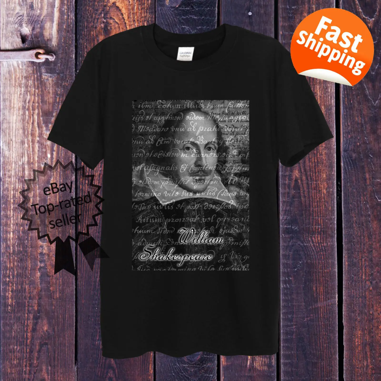 

Simple Short-Sleeved Cotton T-Shirt William Shakespeare T-Shirt White Grey Men Women Fitted Poet Writer English UK O-Neck TShirt