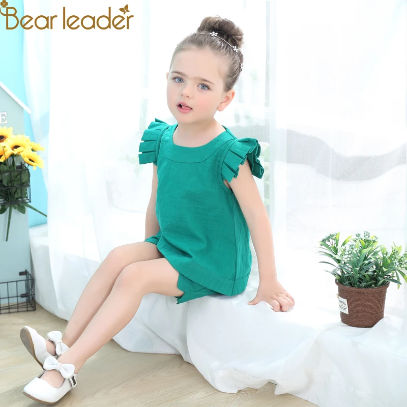 Bear leader/комплекты одежды для девочек коллекция года, летний комплект для девочек, милая Футболка с рукавами с сердечками+ шорты, Детский комплект из двух предметов, комплект для девочек
