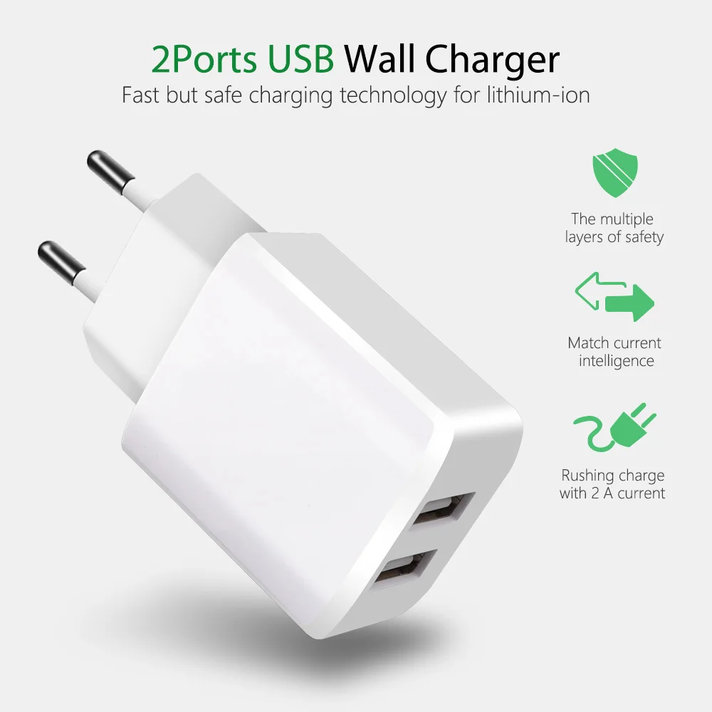 DCAE 5V 2A USB зарядное устройство для iPhone X 8 7 6 iPad Air быстрое настенное EU US адаптер Samsung S9