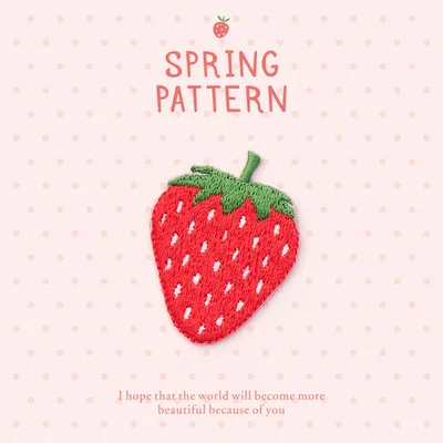 Bigger Strawberry AHYONNIEX 1 шт. Клубничная Вышивка Горячая Ткань наклейки DIY Аппликация утюг на parch для одежды сумки применение для платья - Цвет: Bigger Strawberry