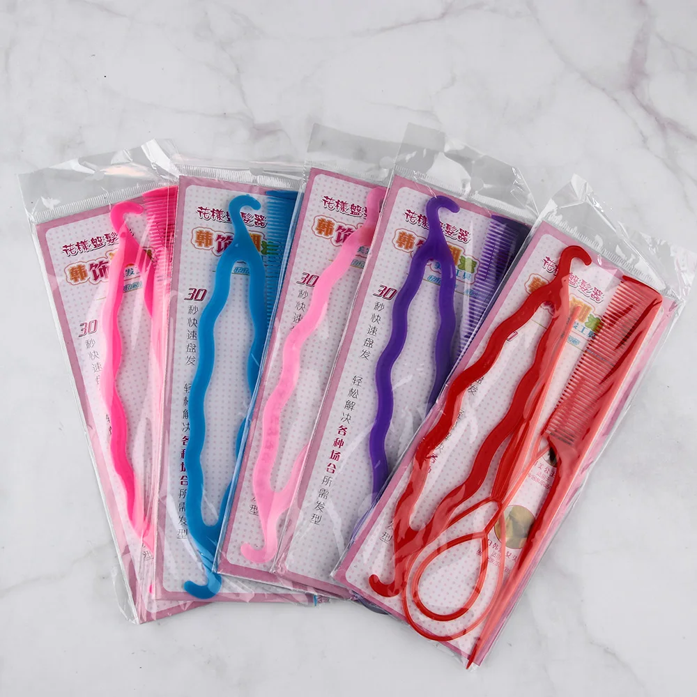 4 шт./компл. зажим для плетения волос пучка расческа аксессуары укладки набор