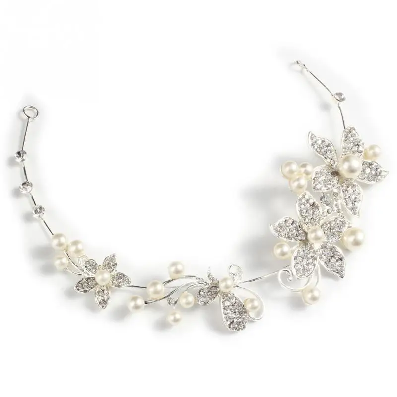

Rhinestone Crystal Pearl Hair Accessories Romantic Flower Wedding Hair Clips Bridal Hairpin Crown Bride Hair Pins Hair Jewelry