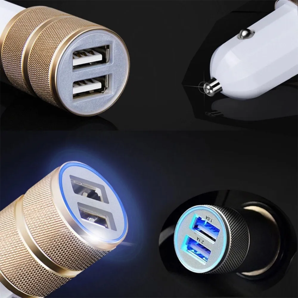 500 шт. автомобильное зарядное устройство с двумя USB-портами 12 В/1 ~ 2 А | Мобильные