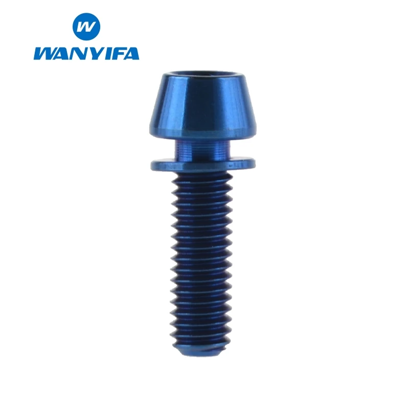 Wanyifa Винт С Титановым болтом M6x18mm M6x20mm конус колпачки с шайбой для велосипеда дисковый тормоз - Цвет: Blue M6X20