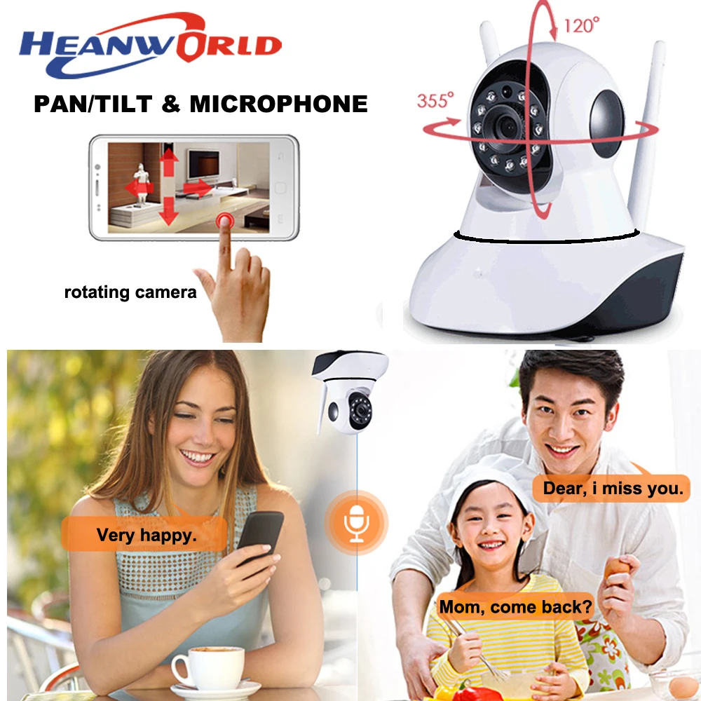 IP-камера Heanworld компактная с поддержкой Wi-Fi 720P МП | Безопасность и защита