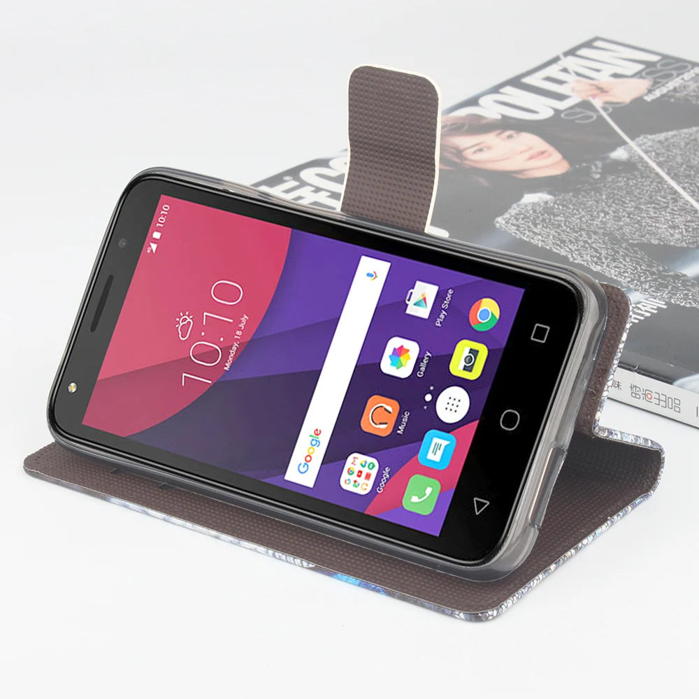HongBaiwei для Alcatel One Touch Pixi 4 5045X чехол Модная девушка Бабочка узор флип кожаный
