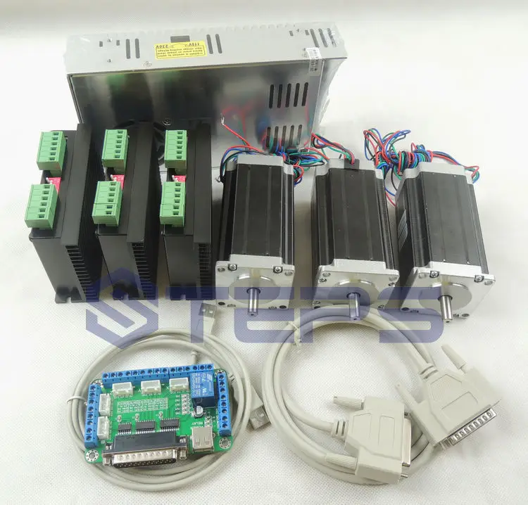 CNC mach3 3 осевой комплект драйвера TB6600 + одна плата для разрыва шт. Nema23 425 Oz in stepper motor