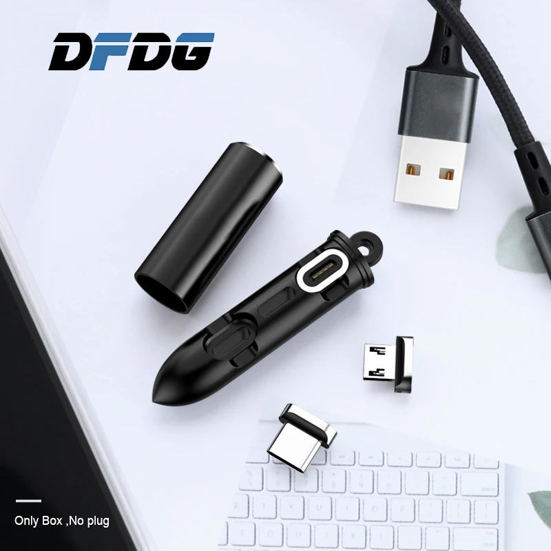 DFDG Магнитный кабель Разъем головка коробка для iPhone Micro USB Type C Быстрая зарядка