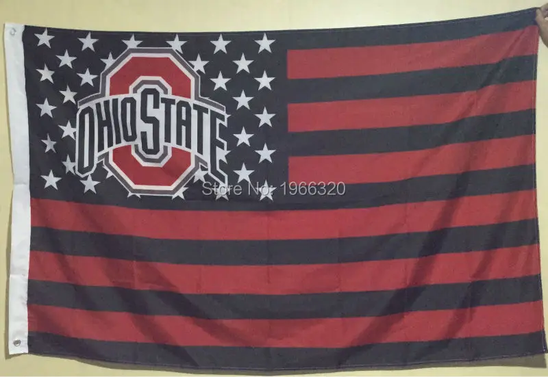 Ohio State Buckeyes ОГУ Американский США Звезды Полосы Флага 3ft x 5ft Бейсбол Футбольная