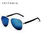 Мужские солнцезащитные очки Veithdia, из алюминиево-магниевого сплава с синими зеркальными поляризационными стеклами, для вождения, модель 3556,