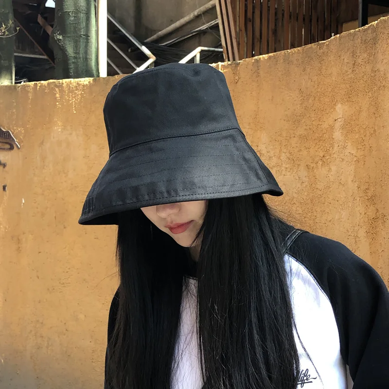 Pure-color Fisherman's Hats Women Spring Summer Sunshade Basin Hat Female Fashion Cotton Sun Protection Cap Lady Caps H230
