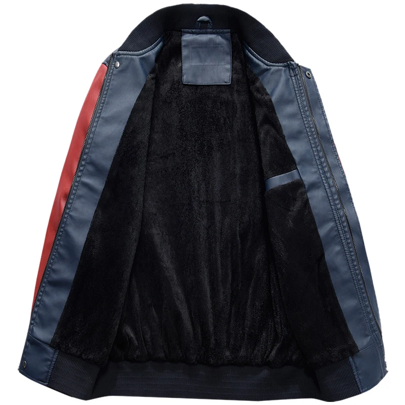 Бомбер пилот кожаная мужская куртка с надписью Varsity Мужская зимняя из