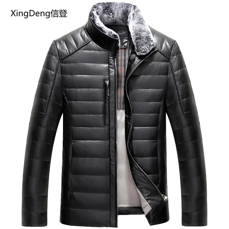 Новейшие кожаные куртки XingDeng мужское однотонное деловое повседневное пальто