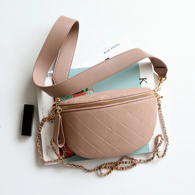 Нагрудные сумки белые 2019 летние женские из натуральной кожи через плечо для