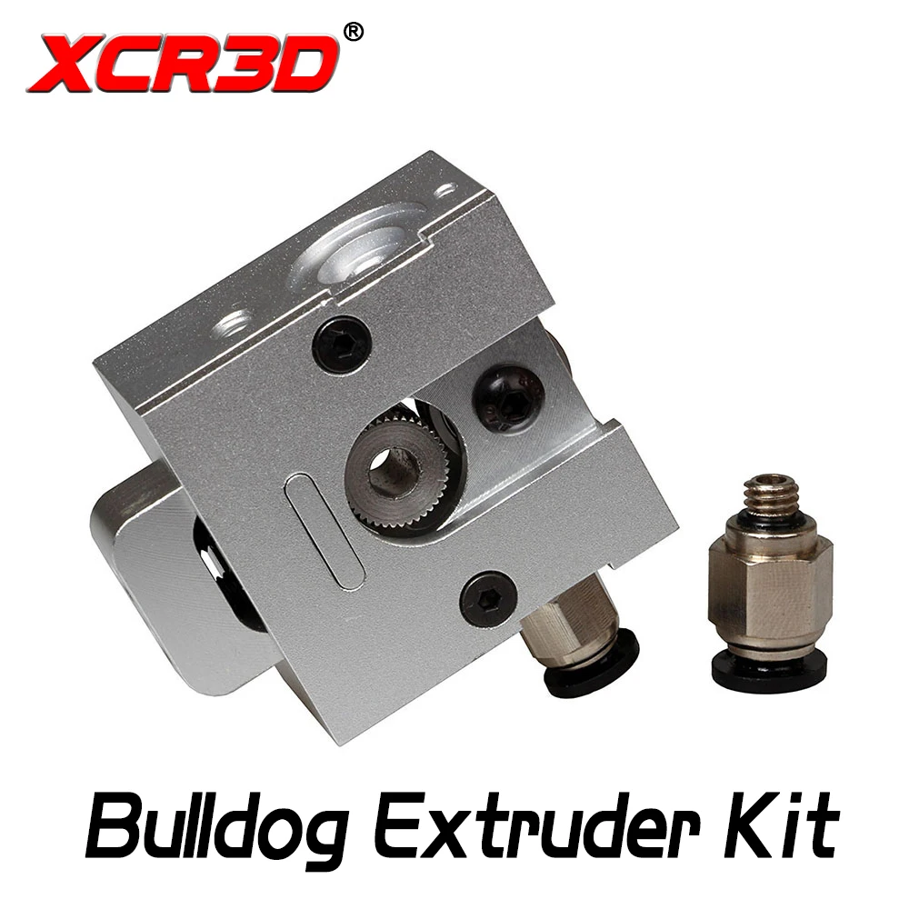 

XCR3D 3D Printer Parts All Metal Bulldog Extruder both 1.75/3.0mm Filament Aluminum Alloy Extruder Kit for E3D J-head MK8 1Set