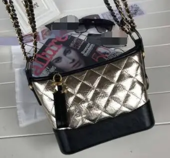 black with gold Брендовая дизайнерская Высококачественная женская сумка из натуральной кожи, Повседневная Дамская сумка на молнии с ромбовидной решеткой - Цвет: black with gold