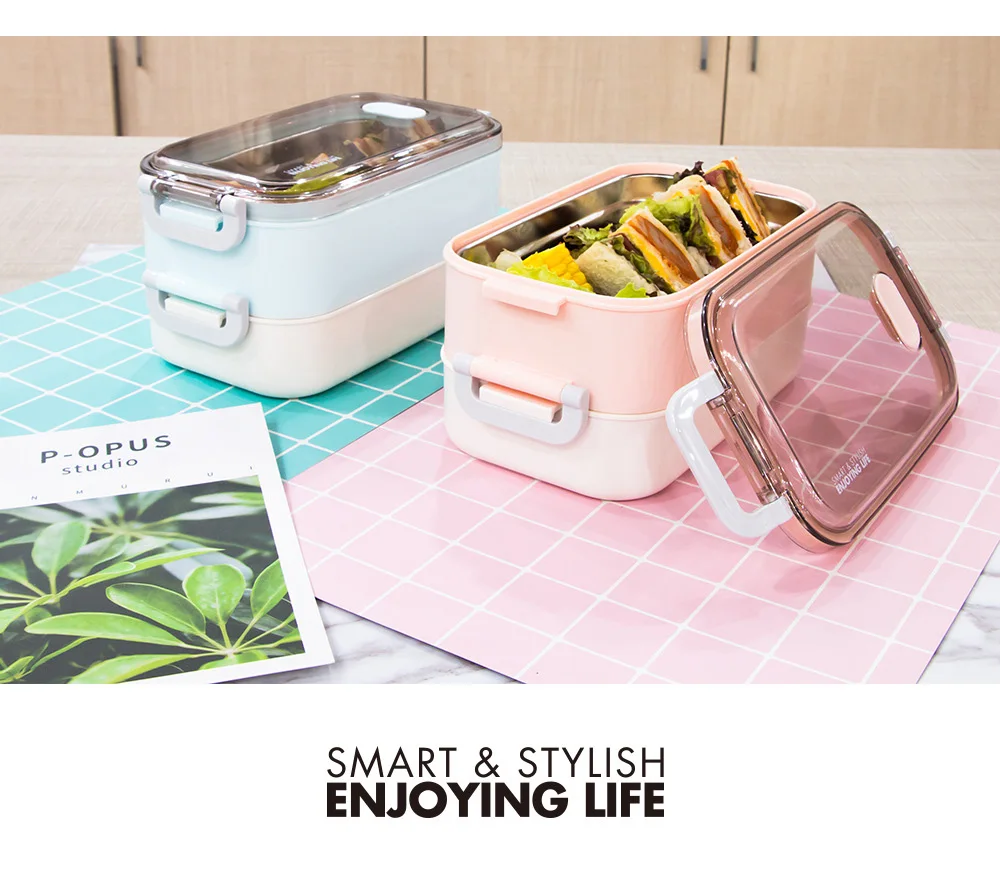 Портативный креативный Студенческая коробка для завтрака Bento Box пластиковый офисный автомобиль подходит для нагревания в микроволновке квадратный двухслойный контейнер для еды