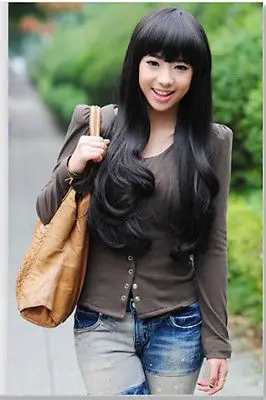 Новый Ladys Мода Длинными Вьющимися Парик Косплей Полный Жаропрочных Парики