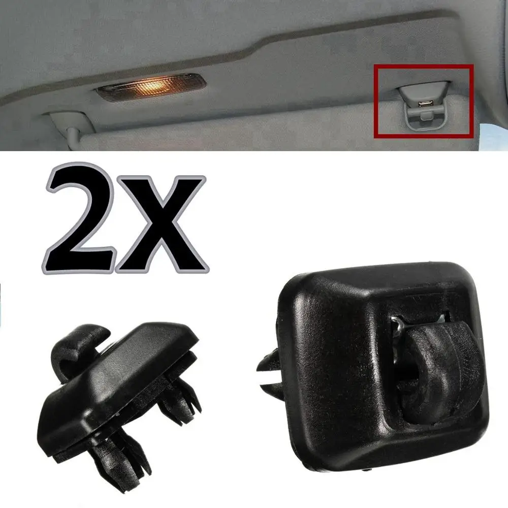 2xBlack Внутренний солнцезащитный козырек вешалка крюк зажим Кронштейн Подходит для Audi A1 A3 A4 A5 Q3 Q5 2013- 8E0857562A 8E0857562 - Название цвета: 2xBlack