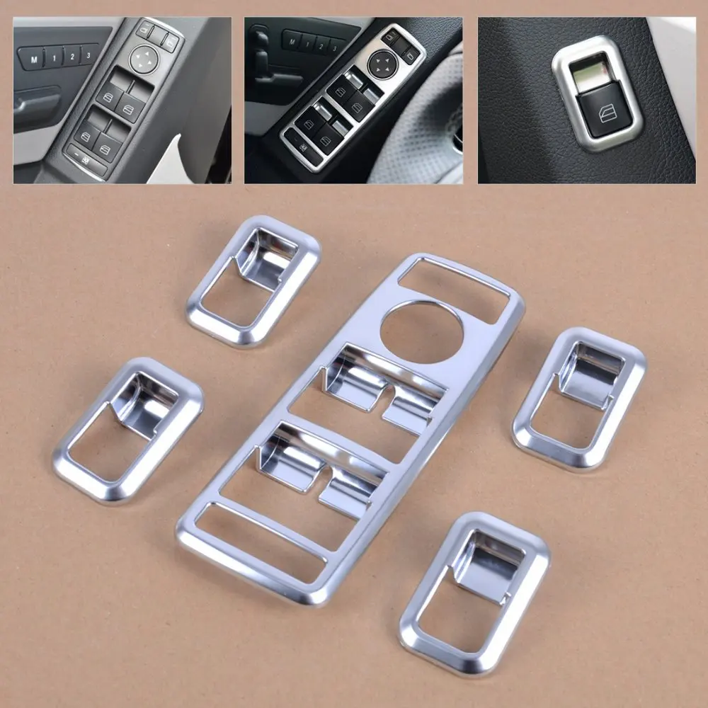 

DWCX New Matt Chrome Door Window Switch panel Cover Car Stylings Trim for Mercedes C GLK Class W176 W246 W204 W212 W218 X204