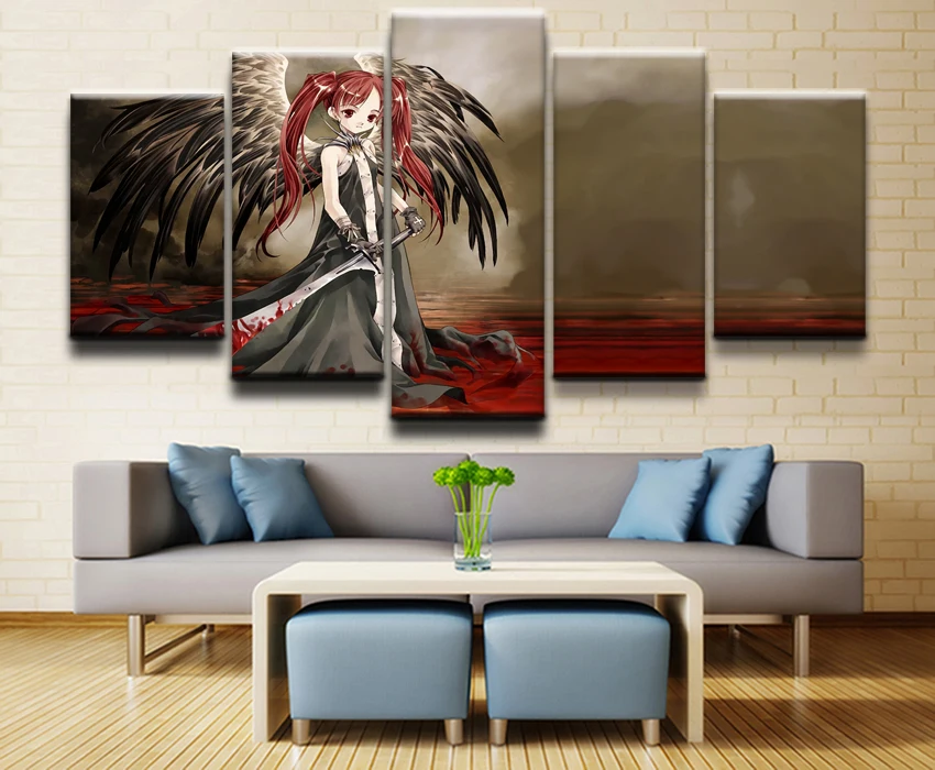 Картина художественный домашний декор холст печать плакат 5 шт. аниме