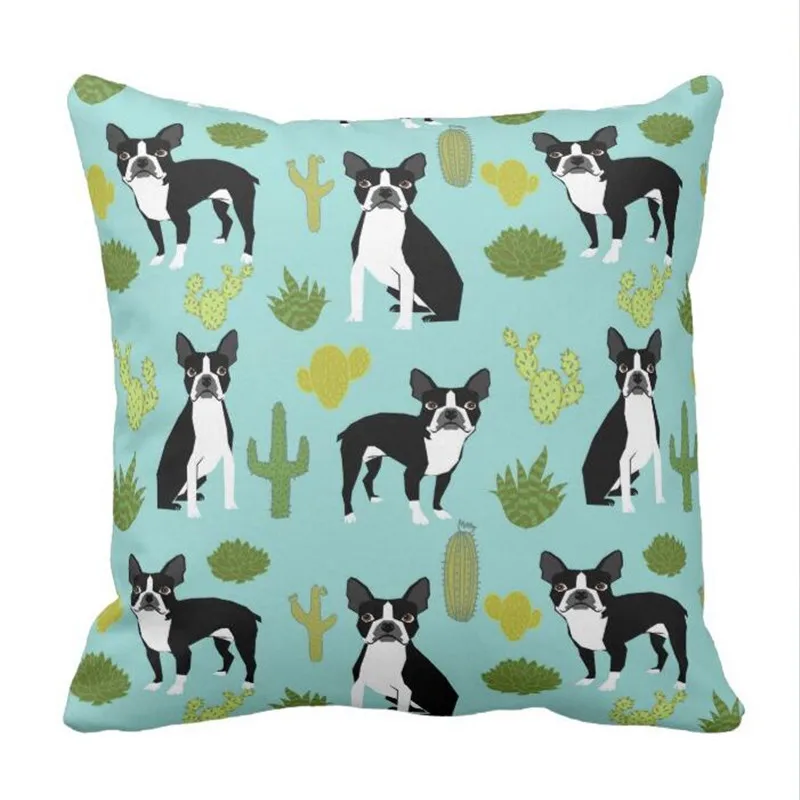 Чехол Подушка кактус для милой собаки из Бостонского терьера|pillow case|cactus pillowdog pillow