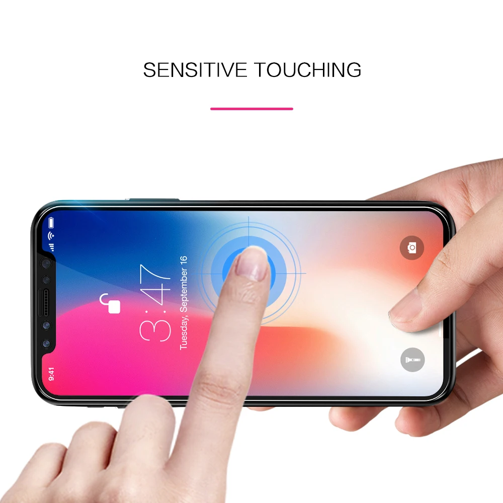 OTAO для iPhone X Закаленное стекло Защитная пленка полное покрытие настоящее 4D