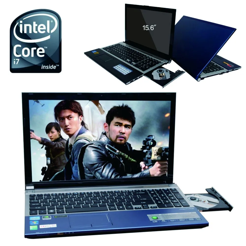 8G DDR3+ 2000G HDD игровой ноутбук 15,6 дюймов Intel Core i7 двухъядерный Windows 10 ноутбук со встроенным wifi Bluetooth DVD-RW