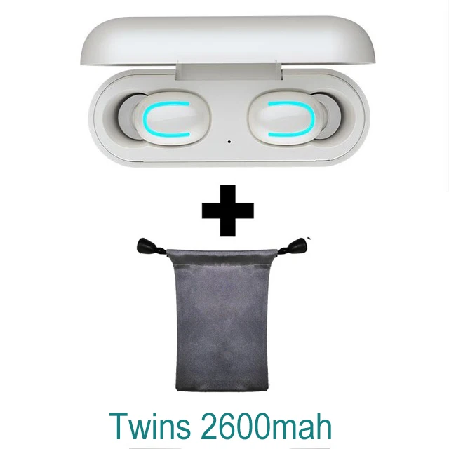 2600mah add bag Новинка Bluetooth 5,0, наушники TWS, беспроводные наушники IPX5, водонепроницаемые наушники, Спортивная стереогарнитура, глубокий бас, для iphone, samsung, HBQ - Цвет: 2600mah add bag