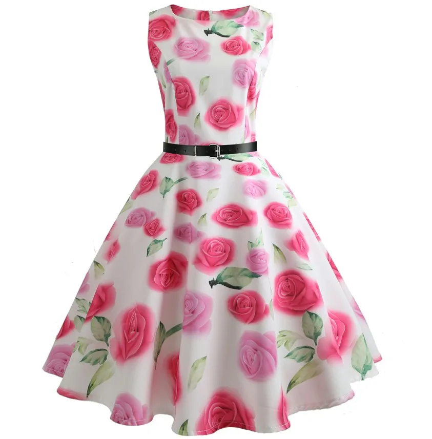 Женский сарафан с завышенной талией белое винтажное платье в стиле ретро