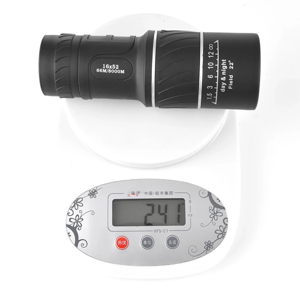 

16X52 BAK7 FMC Green Film HD Zoom Monocular Telescope for Travelling Hunting Camping Bird Watching