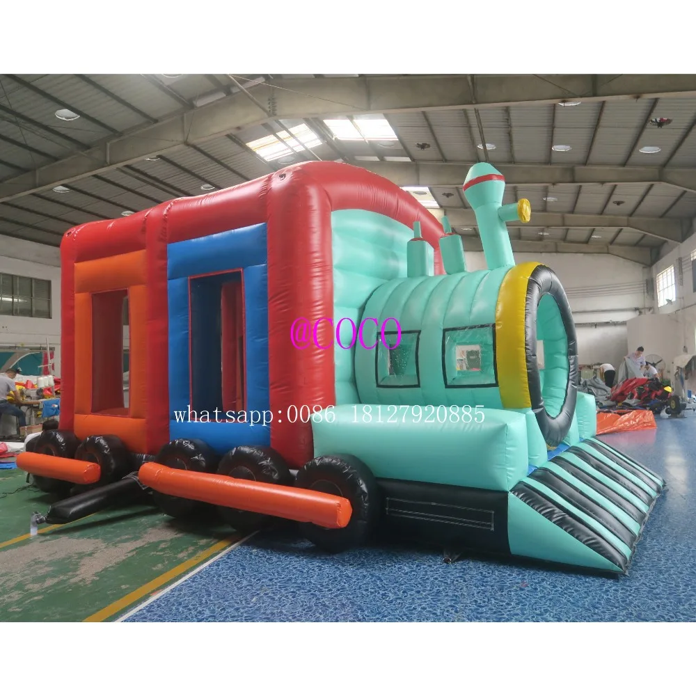 free air ship to door 6x4m inflatable bouncing castle bouncy train house with obstacle toys | Игрушки и хобби