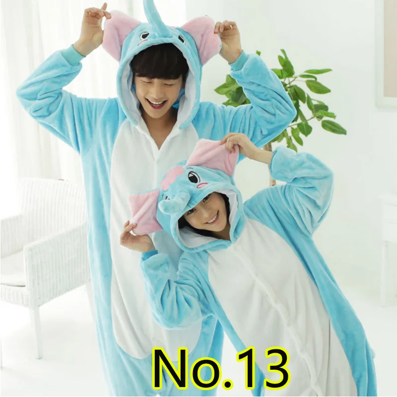 Осень синий слон теплая фланелевая Домашняя одежда плюс размер кигуруми Onesie