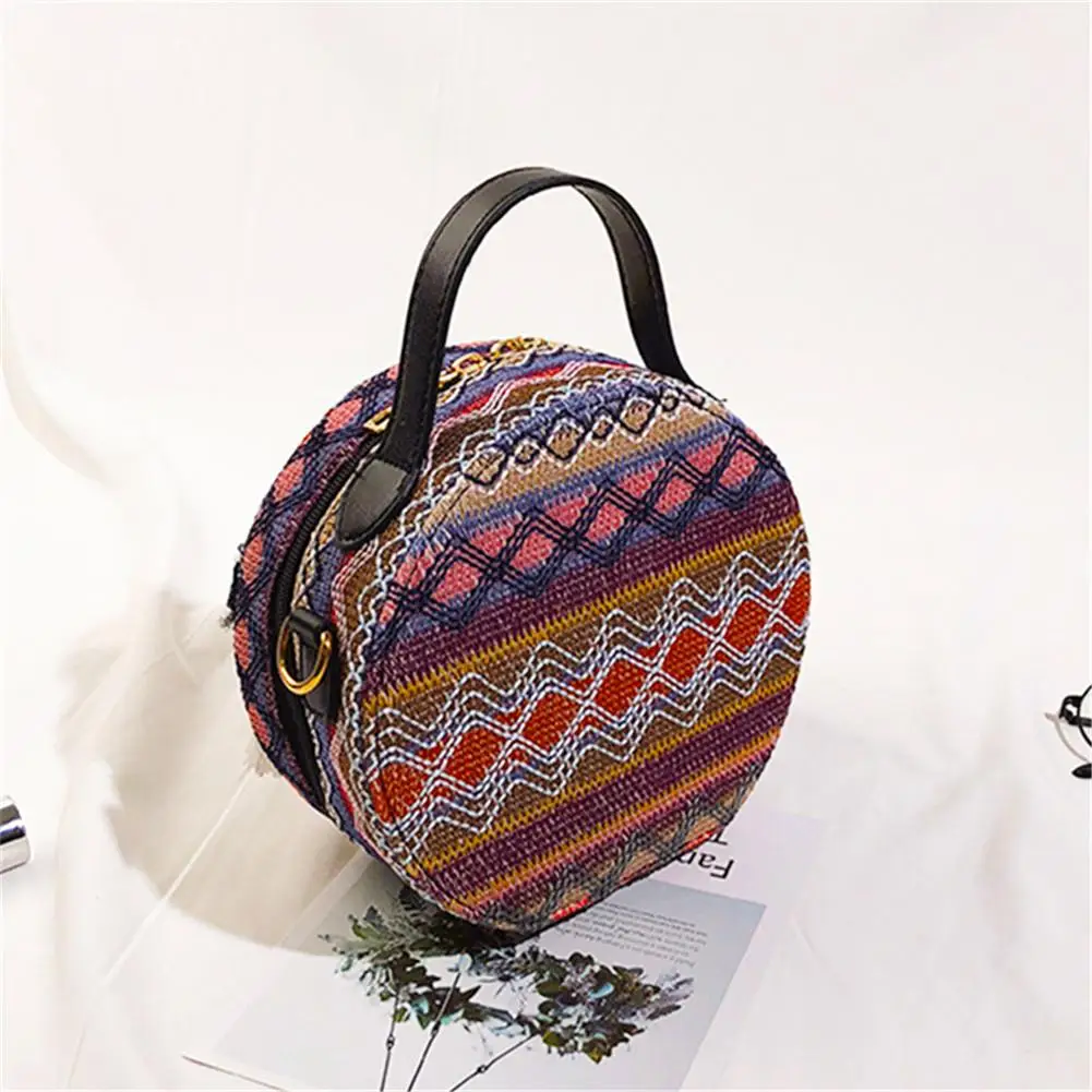 Универсальная уникальная маленькая круглая сумка с кисточками национальная