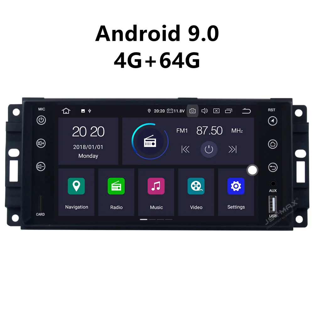 

JSTMAX 7'' Android 9.0 4G + 64G ISP Screen Car DVD Radio Stereo GPS Player For Jeep Chrysler Dodge Commander Grand Cherokee