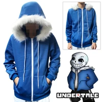 free shipping woman and mans game undertale skull brother sans zipper with hat hoodie jacket jq 2606