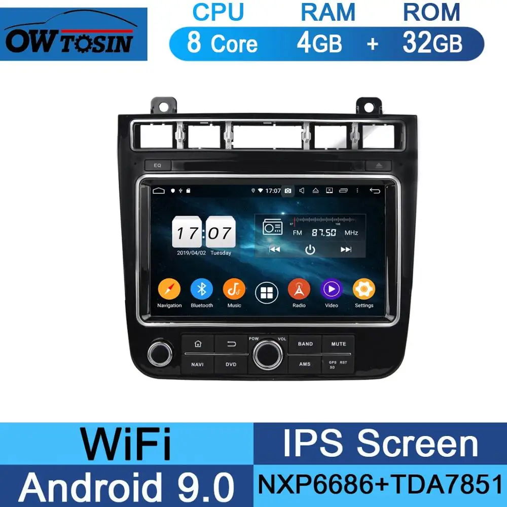 1920*1080 " ips 8 Core 4G+ 64G Android 9,0 Автомобильный мультимедийный плеер для VW Volkswagen Touareg gps Радио DSP Parrot BT - Цвет: 32G