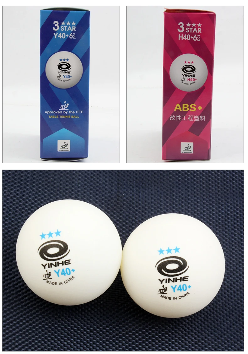 YINHE Galaxy 3-Star Прошитые шарики для настольного тенниса пластиковые 40+ ITTF одобренные белые Поли шарики для пинг-понга