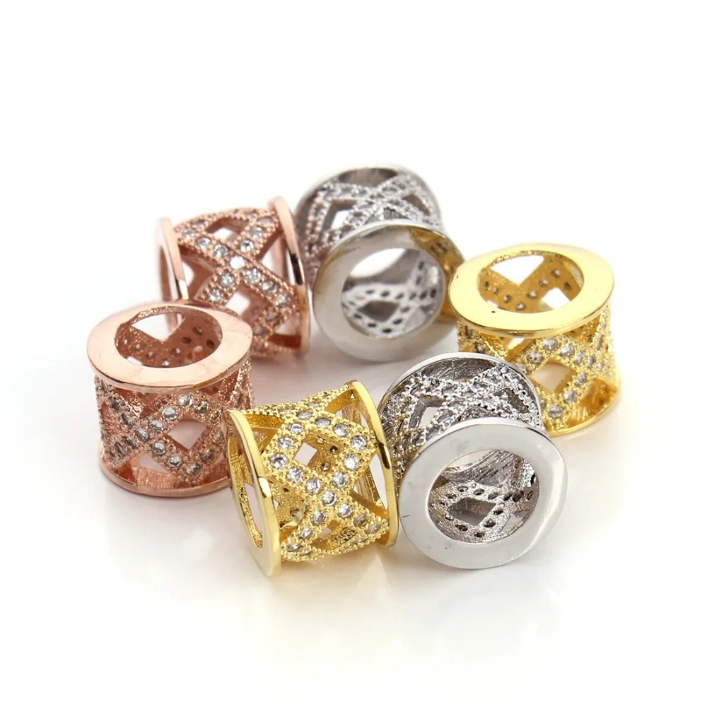 2 шт./лот Родиевые/Золотые/розовые золотые прозрачные бусины-распорки для