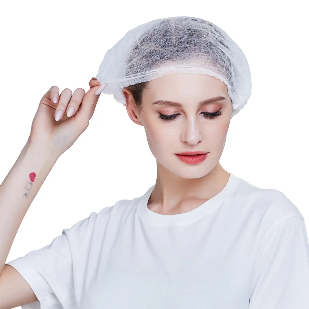 Non-woven Disposable Shower Caps Pleated Anti Dust Hat Women Men Bath Caps for Spa Hair Salon Beauty Accessories