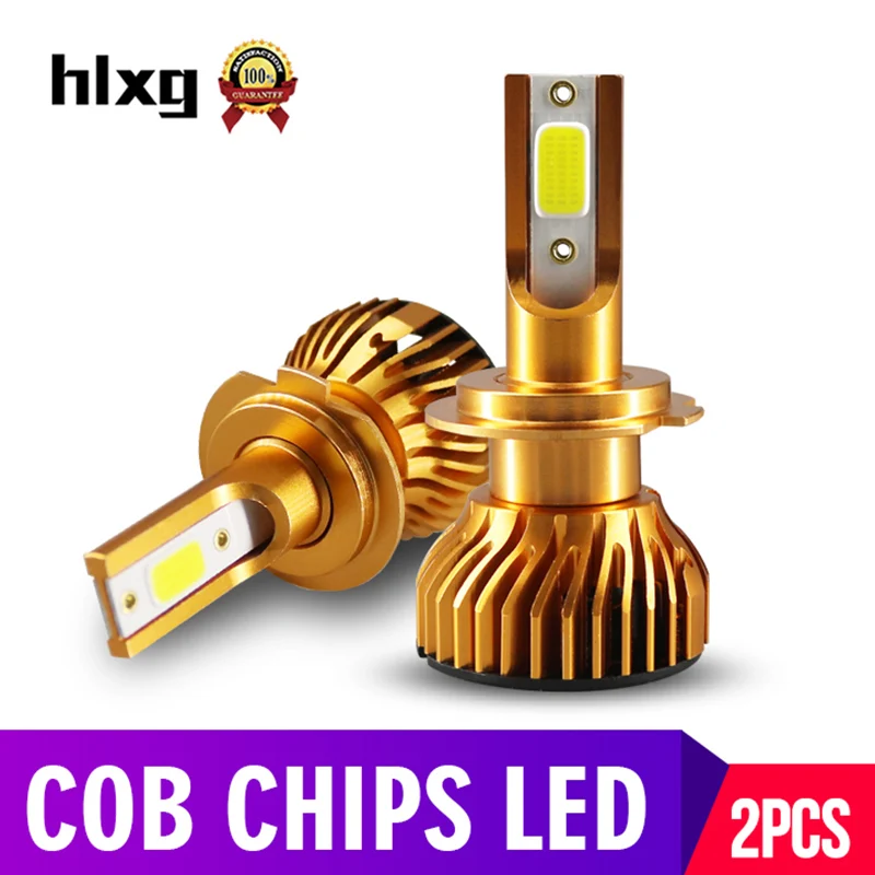 Hlxg 2 шт. мини H1 H11 HB3 HB4 9006 H4 H7 светодиодные CANBUS Ошибка Бесплатный комплект анти emc
