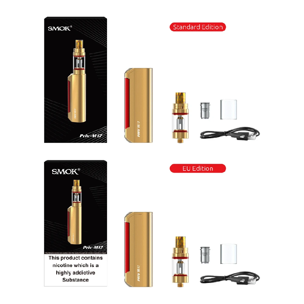 Original SMOK Priv M17 Starter Kit built-in 1200mAh battery 2ml capacity Stick 17MM tank &amp coil Vape kit | Электроника