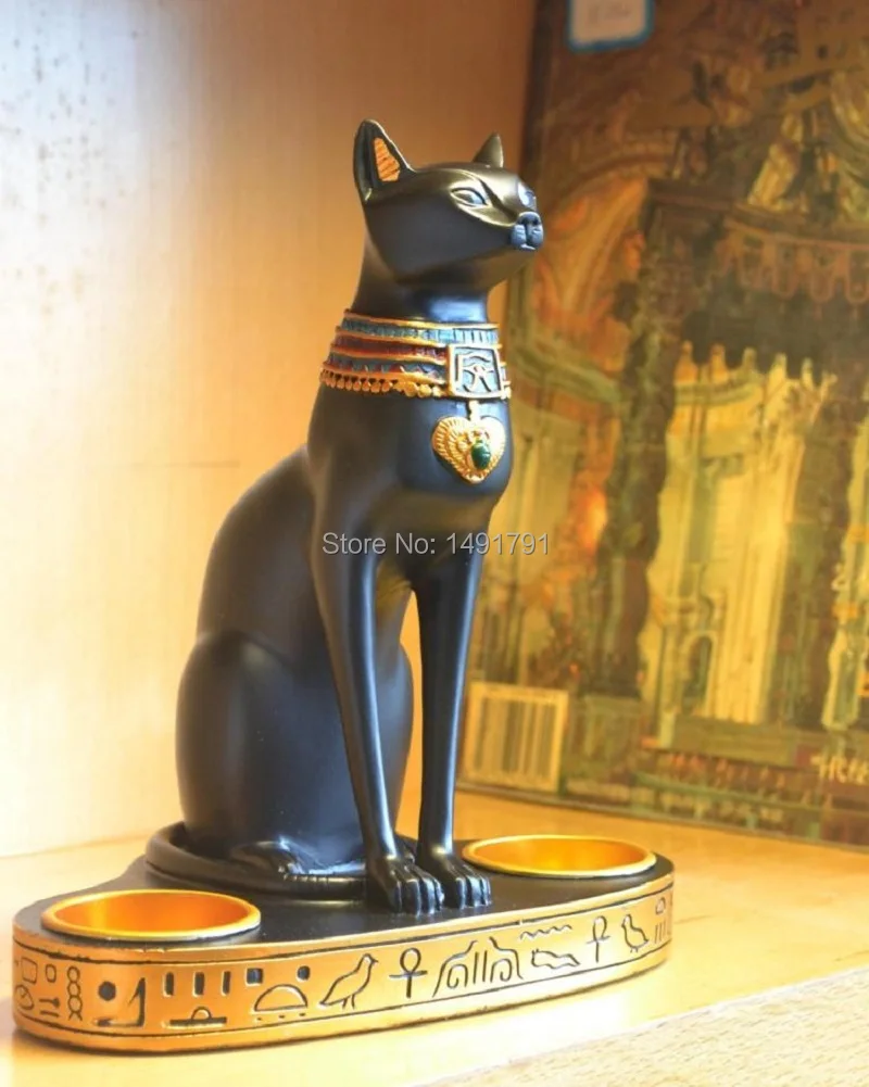 Египет bast двойные подсвечники для египетского побега реальной жизни реквизит