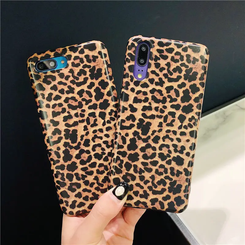 Матовый леопардовый чехол для HUAWEI P20 LITE P30 Pro мягкий Honor 9 10 V20 Mate 20X Nova 3 4 3i 2S 3e задняя