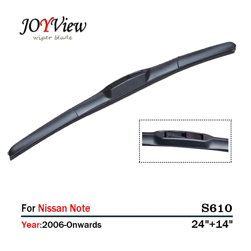 

S610 Wipers Size:24"+14" Fit For Nissan Note (2006-Onwards) Wiper stand Limpador de para brisa Essuie glace